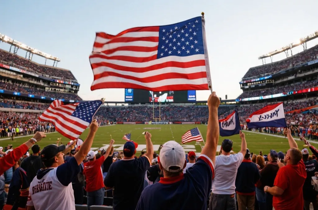 热情的美国球迷与体育场氛围